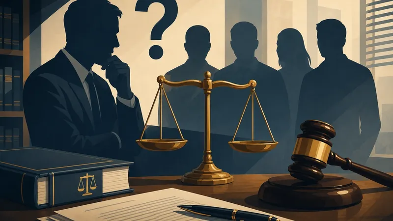 Juiz, martelo e documentos trabalhistas sobre a mesa, representando um processo trabalhista com possíveis testemunhas.